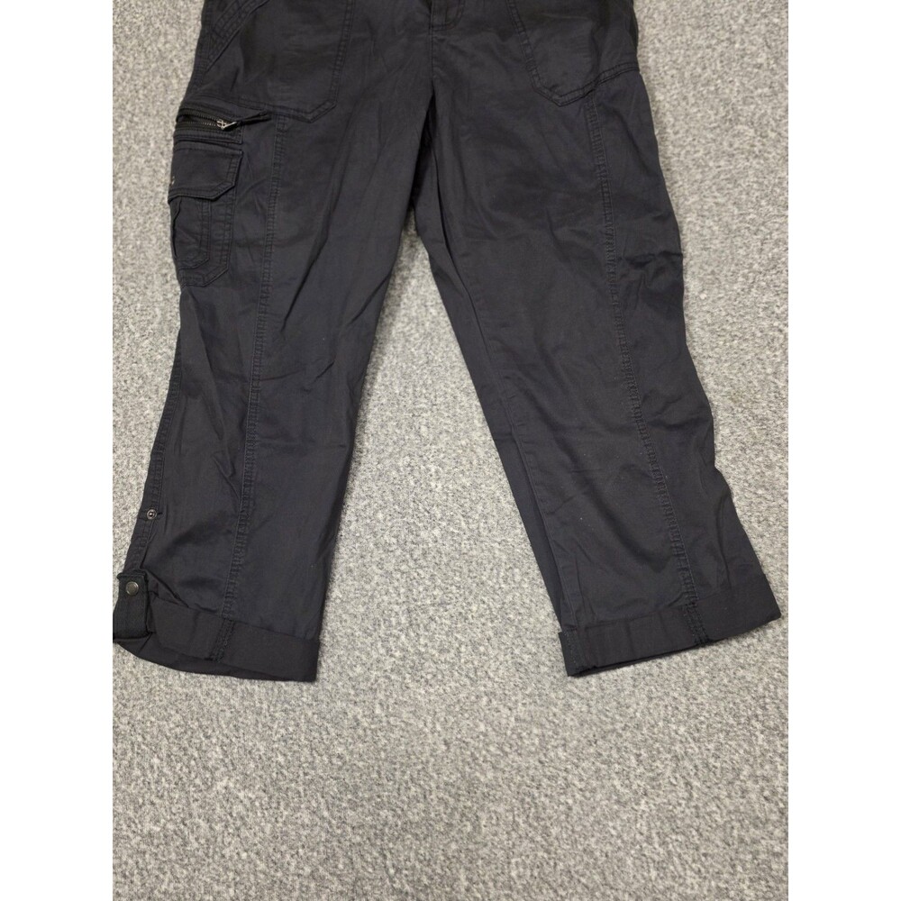 Natural Issues Black Cargo Pants Flat Front Zip Button Comfort Waist Pockets Wo… - Picture 12 of 12